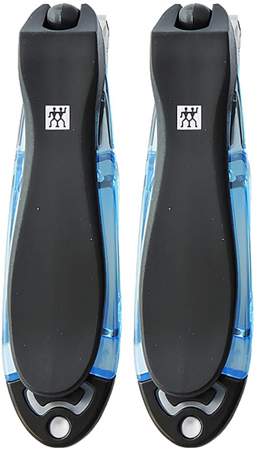 ZWILLING 雙人 晶亮多向旋轉指甲刀 附可拆式銼刀 42421-300-0 中型75mm, 晶亮藍, 2個