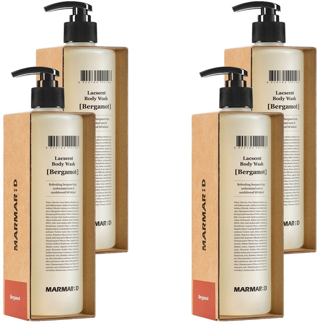 마르마르디 락센트 바디워시 베르가못향, 4개, 488ml