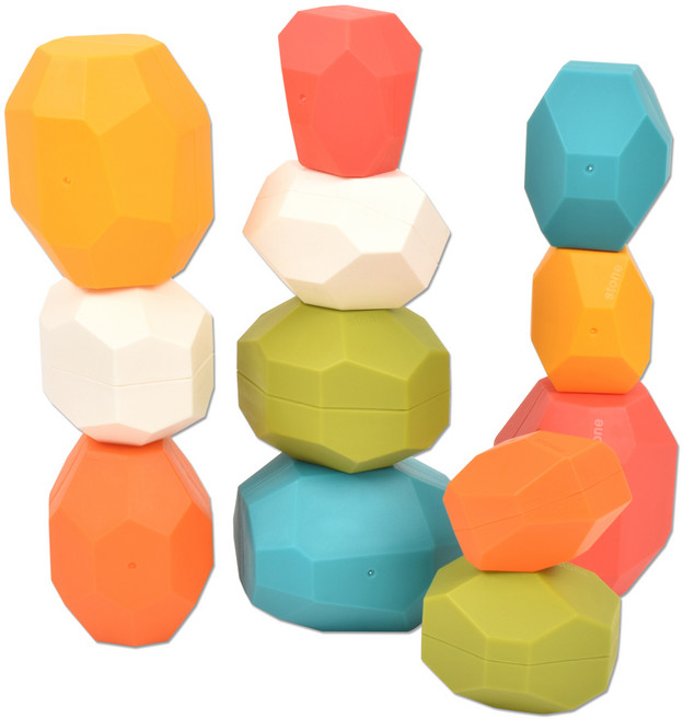 OZ TOY 平衡石疊疊樂積木, 1個, 混色