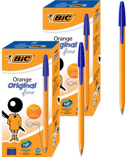 BIC 比克 Orange 原創原子筆 0.8mm, 藍色, 2個
