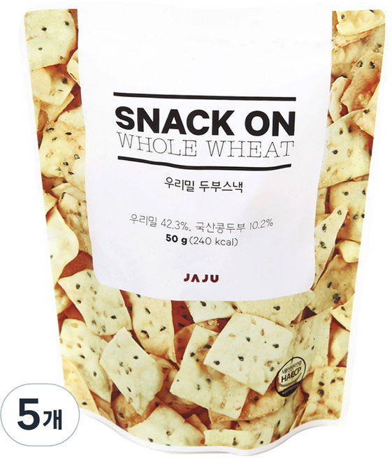 JAJU 우리밀 두부스낵, 50g, 5개