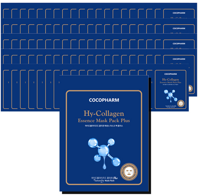 COCOPHARM 네이처바이 하이드롤라이즈드 콜라겐 에센스 마스크팩 플러스, 1개입, 100개