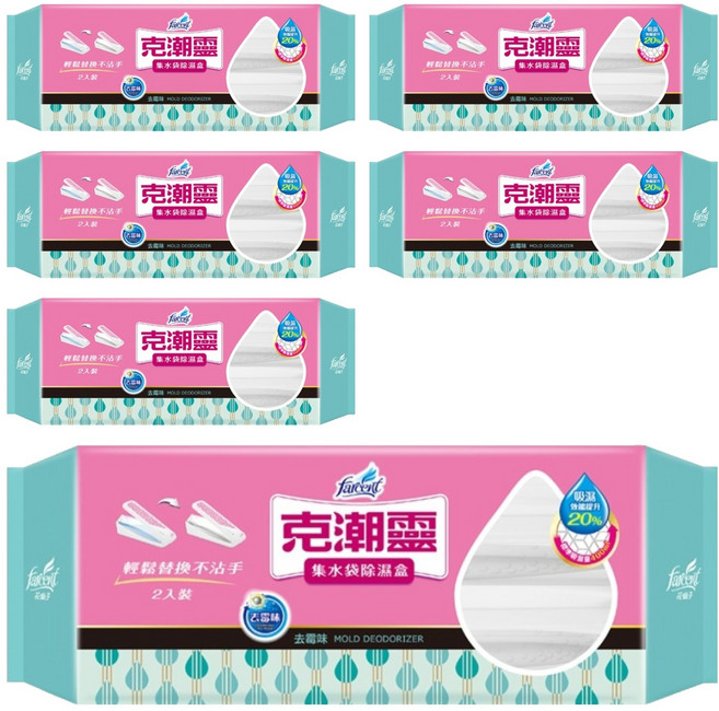 Farcent 花仙子 克潮靈 集水袋除濕盒 去霉味, 6包, 360g