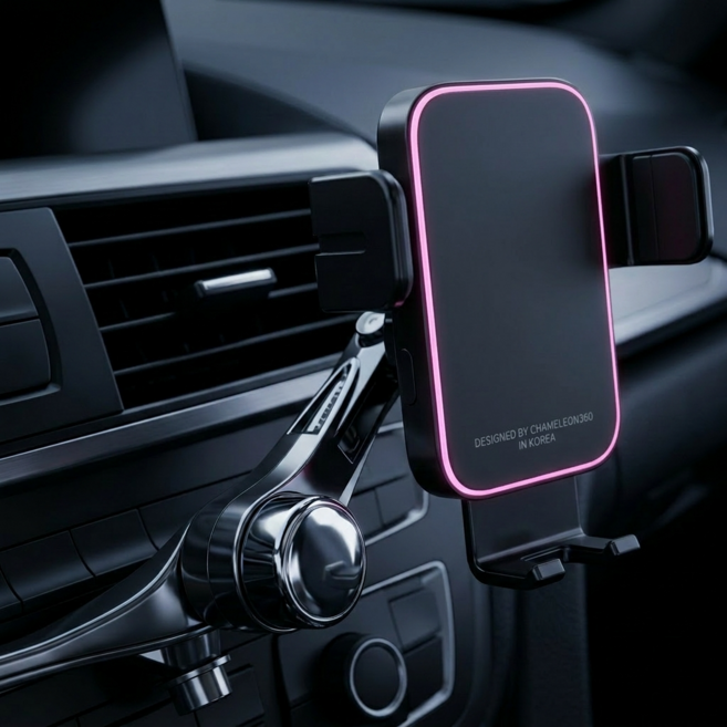 카멜레온360 차량용 무선충전 CD슬롯 핸드폰 거치대, 블랙, CM360-JOY-Z-CD
