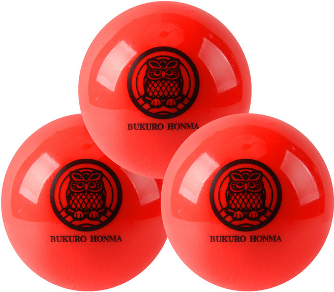 부쿠로혼마 파크 골프공 3피스, 레드, 1개입, 3개