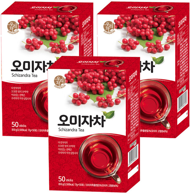 우리차 오미자차, 17g, 50개입, 3개