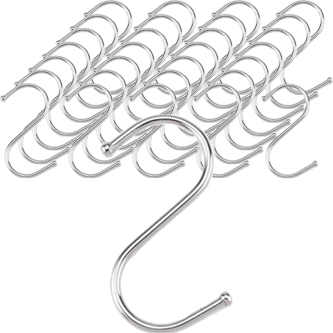 不鏽鋼S型掛勾, 銀色款中號, 30個