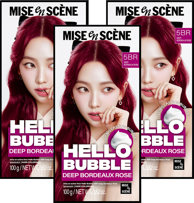 mise en scene 魅尚萱 Hello Bubble泡沫染髮劑, 5BR波爾多玫瑰, 3盒
