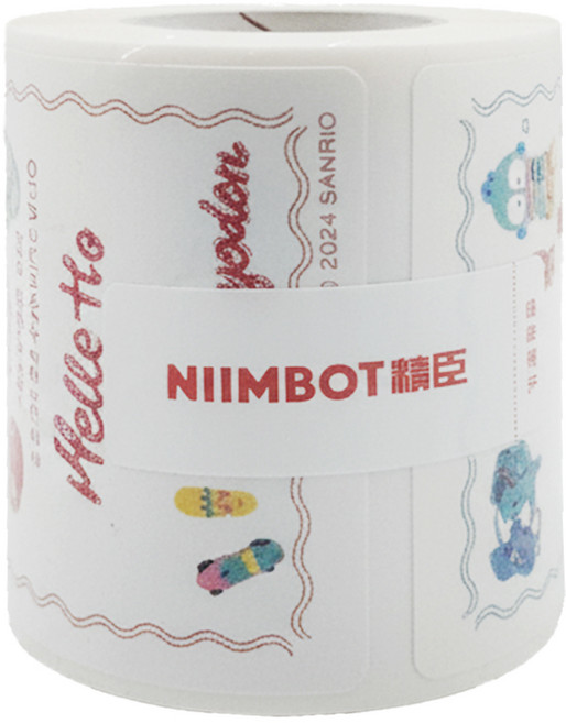 NIIMBOT 自黏性熱感應紙人魚漢頓 B21S/B1 感熱貼紙 完美假期 適用B1/B21系列/B3S系列/B31/B4, 110張, 1捲