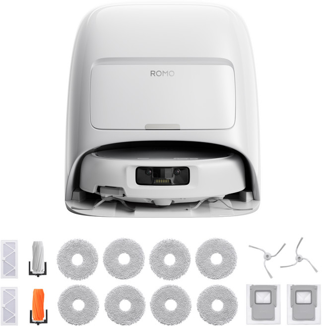 DJI ROMO S 로봇청소기 + 액세서리 키트 세트, 화이트(청소기), 단일색상(키트), CR8F