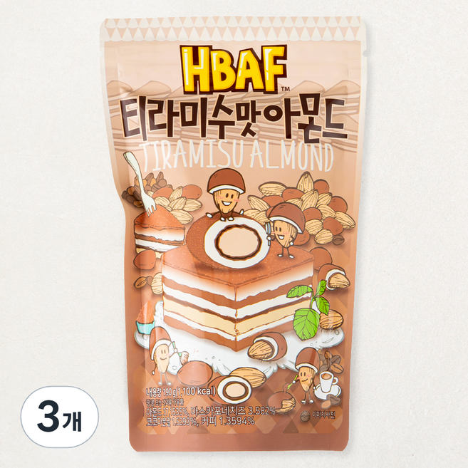 바프 티라미수맛 아몬드, 190g, 3개
