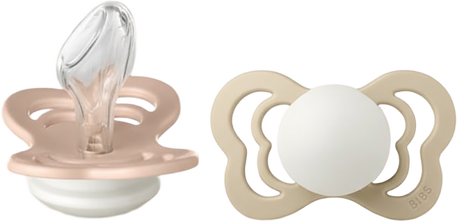 BIBS COUTURE矽膠安撫奶嘴 夜光款, 0-6M, 腮紅+香草, 1組