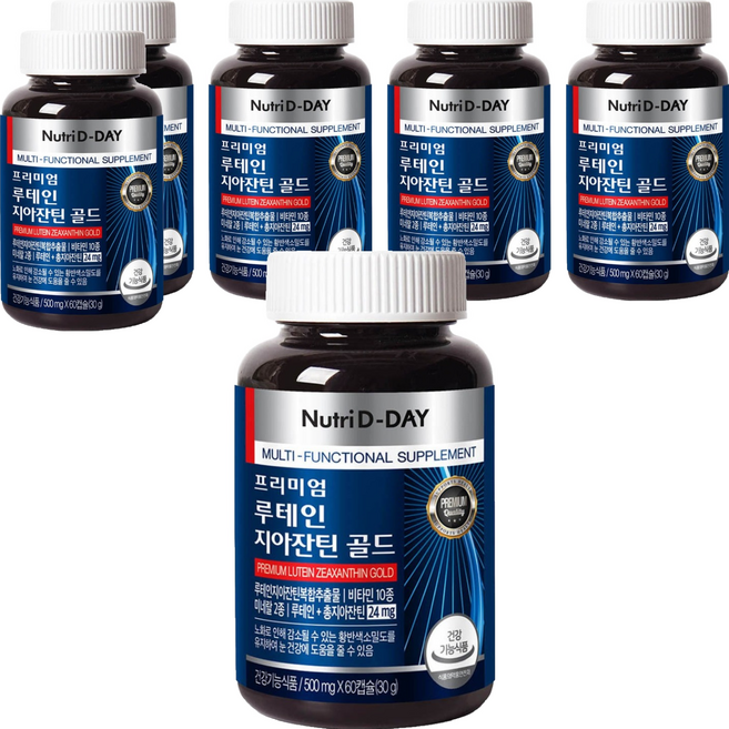 뉴트리디데이 프리미엄 루테인 지아잔틴 골드, 60정, 6개