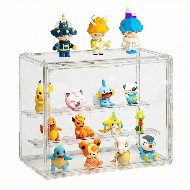 모더너리 다용도 보관 투명 쇼케이스 계단형 피큐어 장식장, 1개