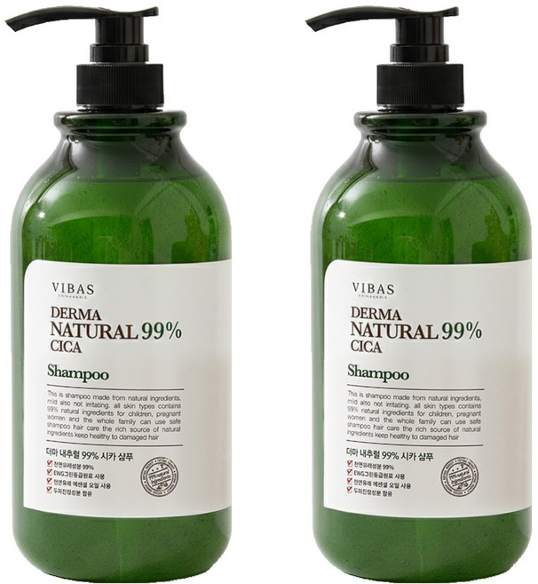 비바스 더마 내추럴 99% 시카 샴푸, 1kg, 2개