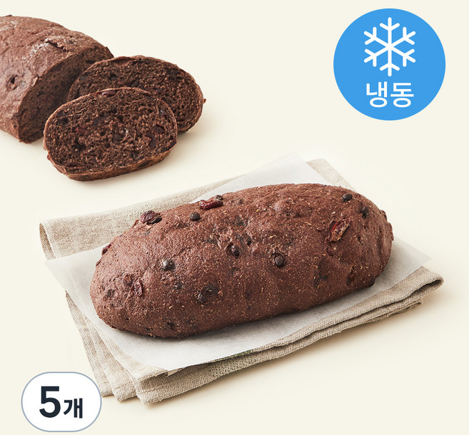 브로드카세 발효종 초코 크랜베리 통밀 깜바뉴, 370g, 1개입, 5개