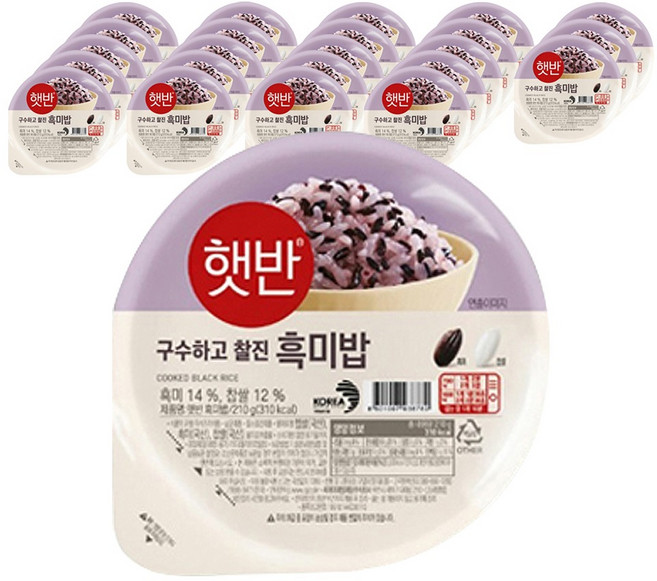 햇반 흑미밥, 210g, 24개