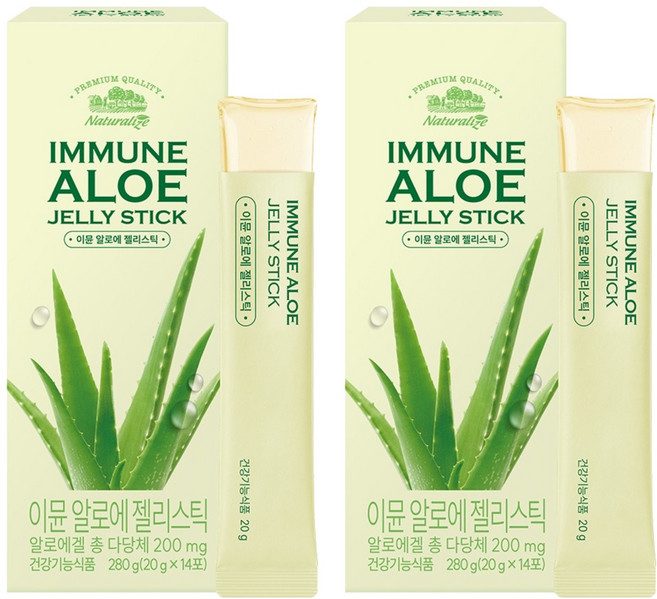 네추럴라이즈 이뮨 알로에 젤리스틱, 280g, 2개