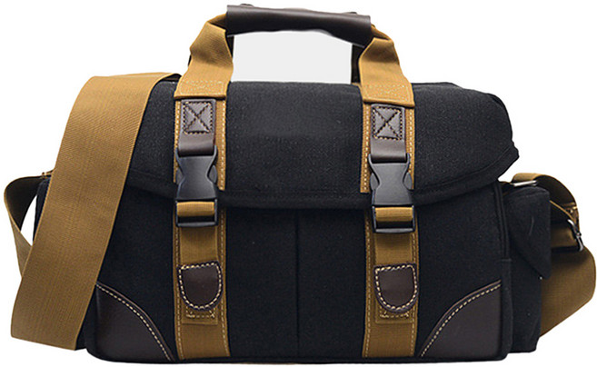 數位單眼相機鏡頭單肩包 ZNS-5014, 黑色 + 土黃色, 1個