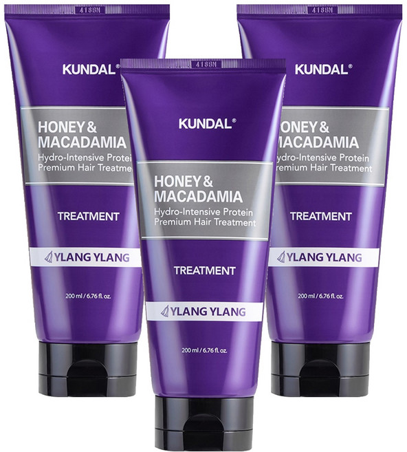 쿤달 허니 앤 마카다미아 헤어트리트먼트 일랑일랑향, 200ml, 3개