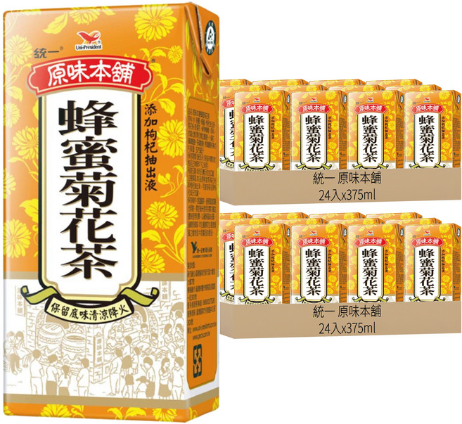 統一 原味本舖 蜂蜜菊花茶, 375ml, 48入