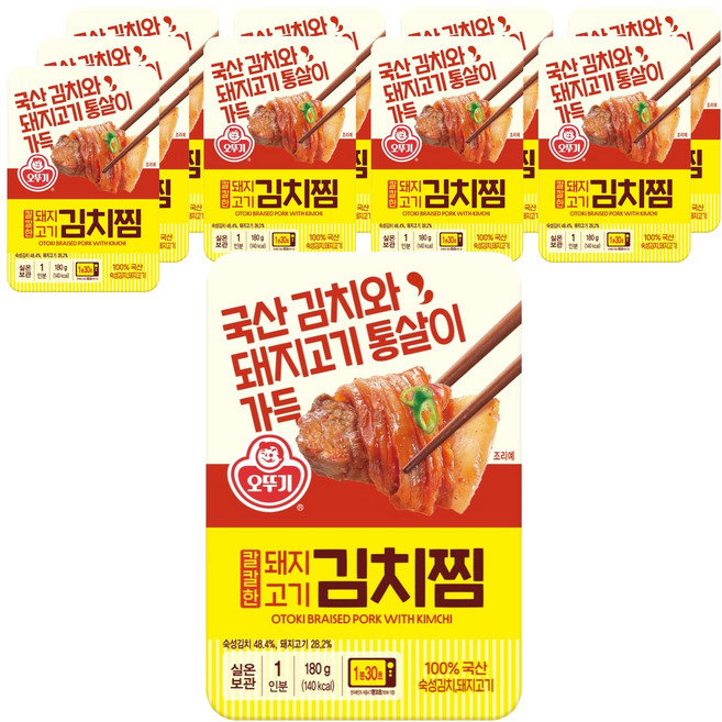오뚜기 칼칼한 돼지고기김치찜, 180g, 10개