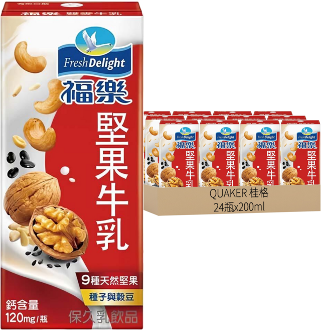 福樂 堅果牛乳, 24瓶, 200ml