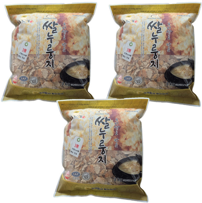 황실미가 국내산 누룽지, 3kg, 3개