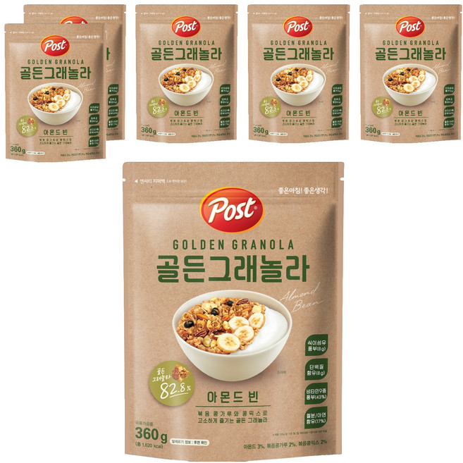 포스트 골든 그래놀라 아몬드 빈, 360g, 6개