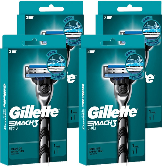 Gillette 吉列 Mach3 手動刮鬍刀, 1入, 4個