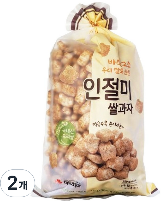 마트코리아 우리쌀로 만든 인절미 쌀과자, 250g, 2개