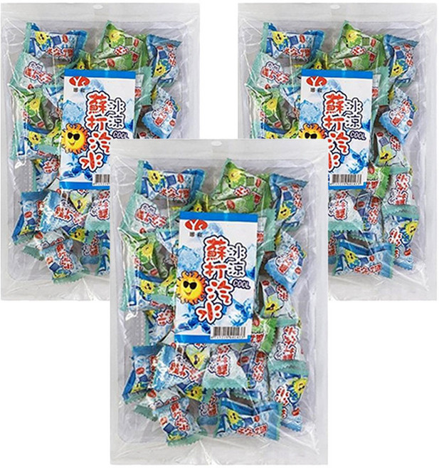 楢栩 冰涼蘇打汽水糖, 120g, 3袋