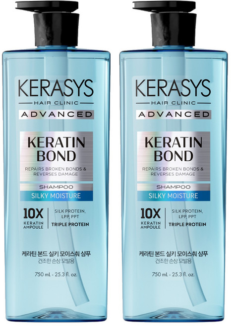 케라시스 어드밴스드 케라틴 본드 실키 모이스춰 샴푸, 2개, 750ml