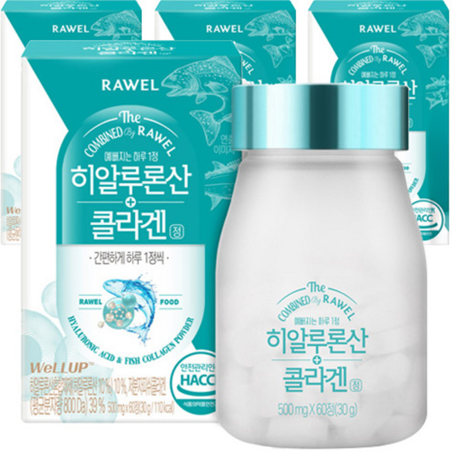 RAWEL 玻尿酸膠原蛋白錠, 60顆, 4盒