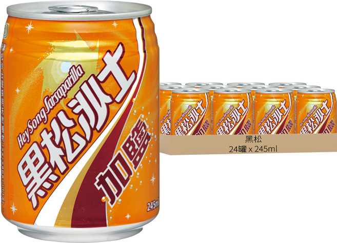 黑松 沙士 加鹽, 245ml, 24罐