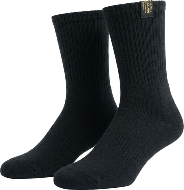 matchwood Basic Sock 經典布標中筒襪 AS-029-BK