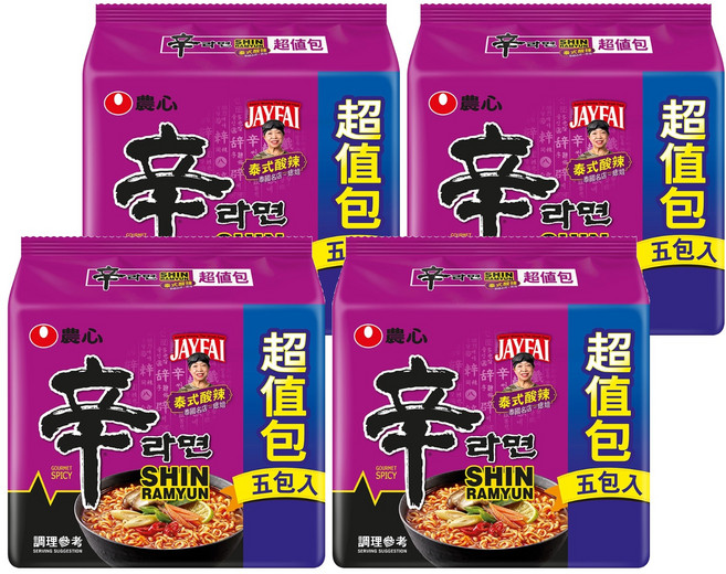 NONGSHIM 農心 辛拉麵 泰式酸辣味 123g, 20包