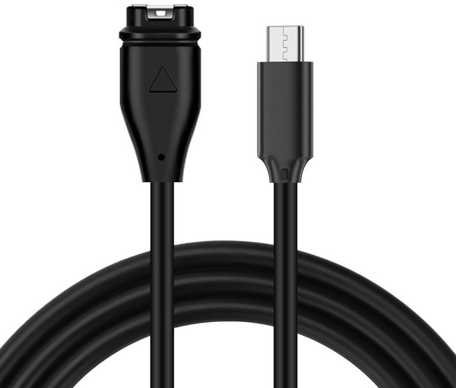 SPACE SHIELD USB-C型 Garmin 智慧手錶相容充電線, 1個, 1m, 黑色