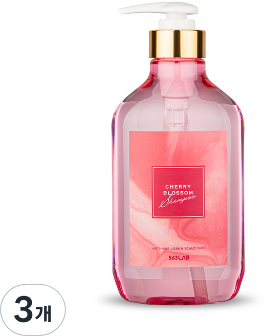 563랩 퍼퓸 샴푸 체리블라썸, 500ml, 3개