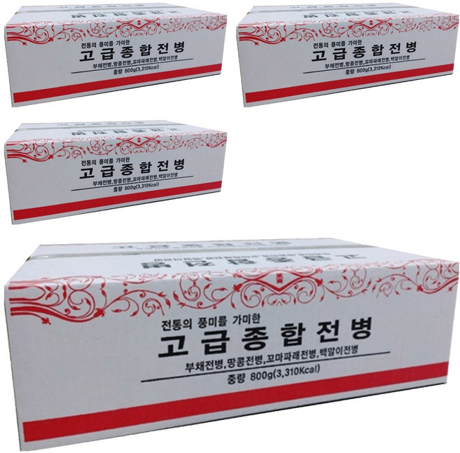 정다운식품 추억의 옛날과자 고급 종합 전병, 800g, 4개