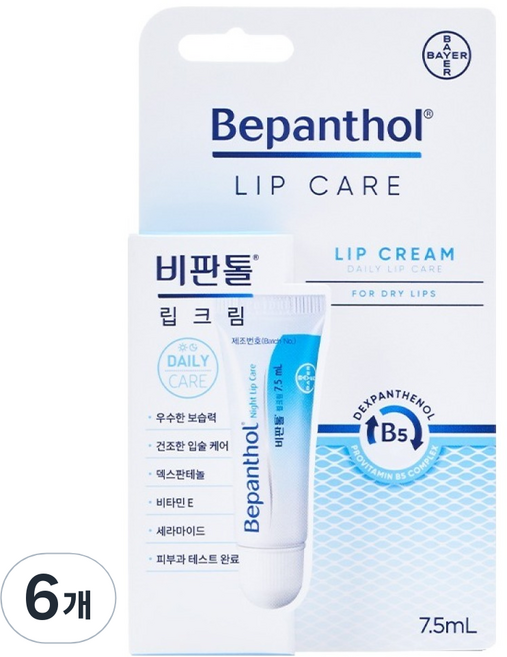 비판톨 립크림, 무향, 7.5ml, 6개