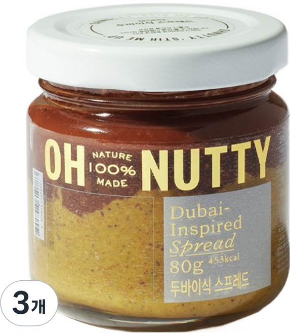OH NUTTY 杜拜式抹醬, 80g, 3個