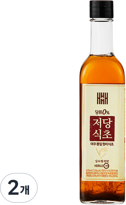 헤밀레 김소형 원장 발효 저당 식초 초산 5%, 2개, 420ml