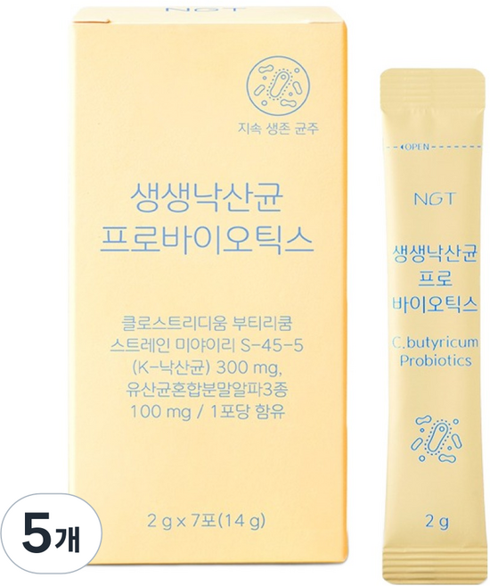 네츄럴굿띵스 생생낙산균 프로바이오틱스 7p, 14g, 5개