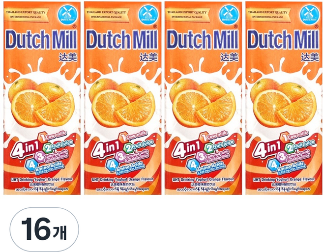 Dutch Mill 優格飲 橘子口味, 180ml, 16入