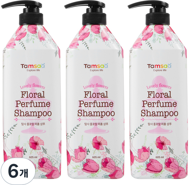 탐사 플로랄 퍼퓸 샴푸, 605ml, 6개