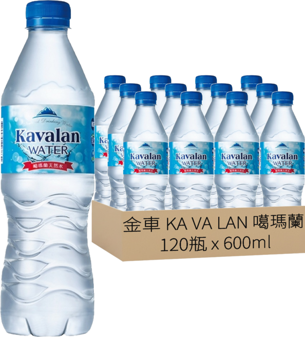 金車 KA VA LAN 噶瑪蘭 天然水, 600ml, 120瓶