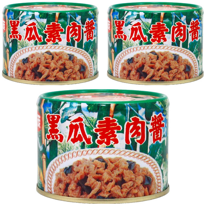 大茂 黑瓜素肉醬 不含防腐劑、人工色素、糖精, 180g, 3罐