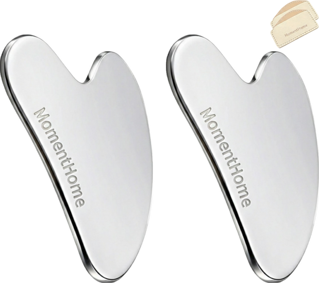 모먼트홈 전신 두피 페이스 경락 괄사 마사지기 + 고급 가죽케이스 세트, 2세트