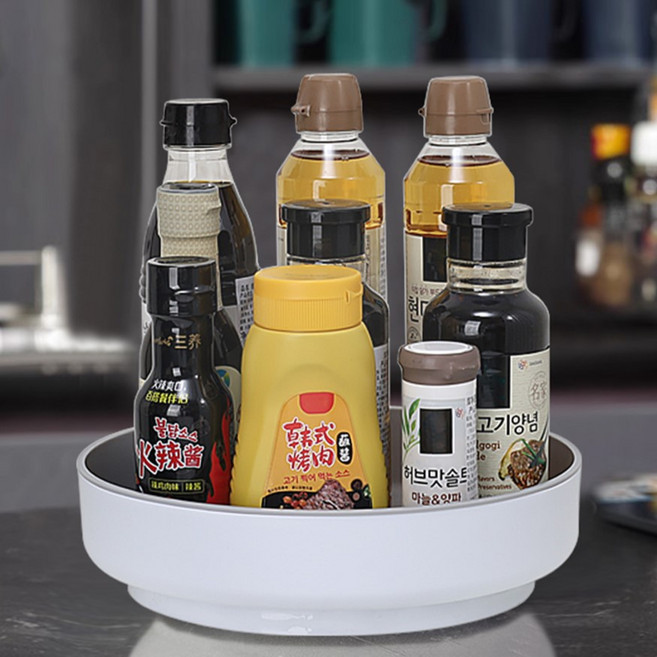 코멧 미끄럼방지 다용도 회전 트레이 소형, 화이트, 1개